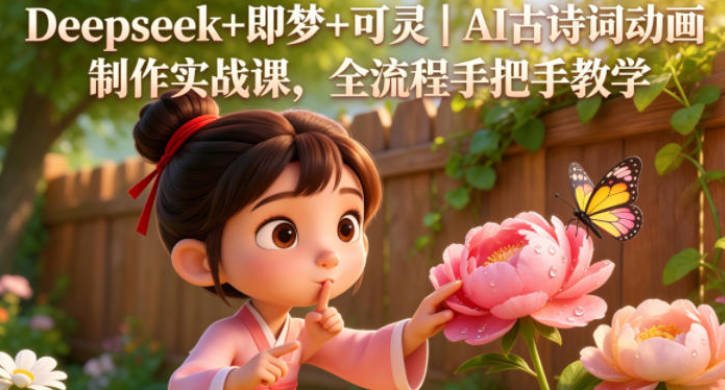 【免费资源】Deepseek+即梦+可灵AI古诗词动画制作实战课，全流程手把手教学