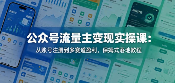 【免费资源】一来《公众号流量主变现实操课》