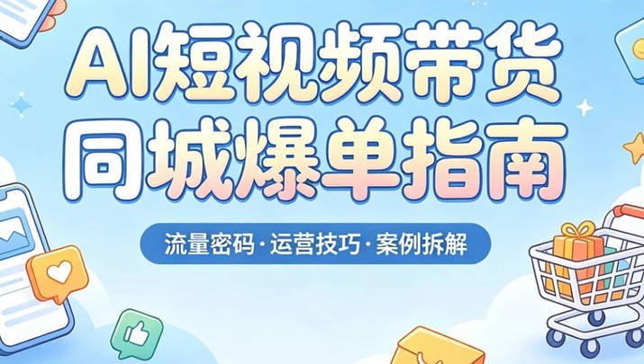 【免费资源】AI短视频带货与同城爆单指南、一人一公司轻创业模式