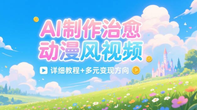 【免费资源】AI制作治愈动漫风视频，详细教程+多元变现方向