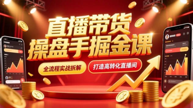 【免费资源】直播带货操盘手掘金课｜抖音电商实战｜从0到1起号｜带货运营技巧